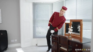 Busty mom Amber Jayne rides the dildo as Danny D spies on her