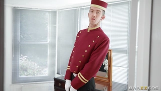 Busty mom Amber Jayne rides the dildo as Danny D spies on her