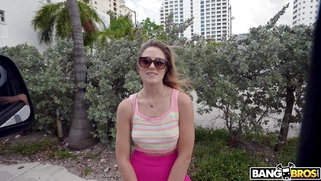 River Lynn is getting picked up outdoors