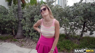 River Lynn is getting picked up outdoors