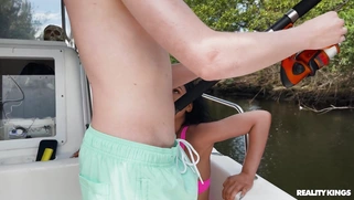 Latina Ryder Rey is sucking dick outdoors