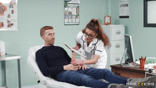 Dr. Marina Maya is sucking Danny D's huge cock