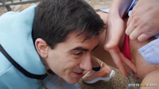 Jada Sparks and Jordi have fun outdoors