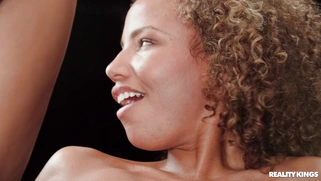 Romy Indy lying on her side gets pussy railed