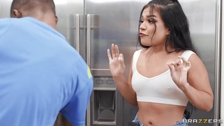 Naomi Foxxx seduces Damion Dayski in the kitchen