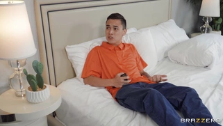 Uptown Jenny is masturbating spying on jerking Juan Loco