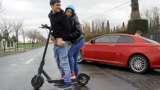 Megan Fiore is jerking Jordi's cock outdoors