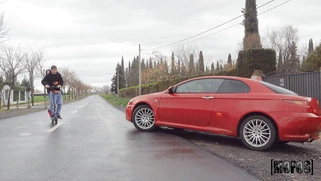 Megan Fiore is jerking Jordi's cock outdoors