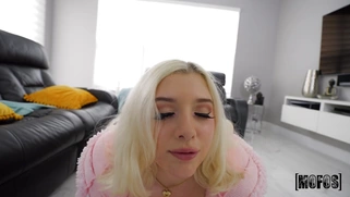 Gia OhMy rides cock with her shaved pussy in POV