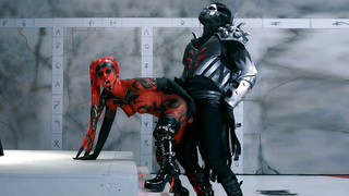 Big breasted tattoed slut Kleio Valentien fucked standing up