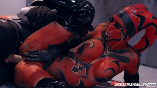 Bif titted Kleio Valentien in sexy black boots gets banged