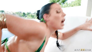 Angela White rides hard cock with her pussy and asshole