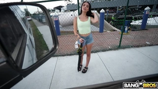 Gianna Ivy is getting picked up outdoors