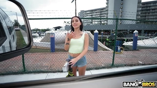 Gianna Ivy is getting picked up outdoors