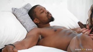 Vanessa Vega is sucking black monster cock