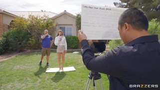 Angel Youngs is sucking Xander Corvus' cock in the van