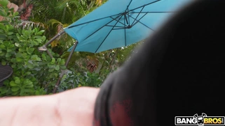 Callie Brooks shows off her amazing big ass outdoors