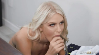 Blonde Jazlyn Ray is sucking Mick Blue's cock