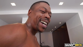 Emily Belle gets jizz load in her mouth after anal fucking