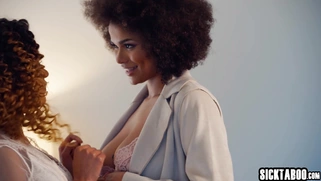 Ebony big ass teen Scarlit S. kissed hot big tits black teen Alina Ali