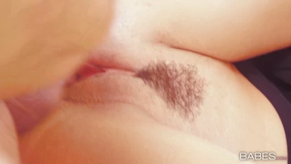 Julia Roca lying on her side gets trimmed pussy fucked