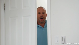 Abigaiil Morris and Brandy Renee are sucking Scott Nails' cock