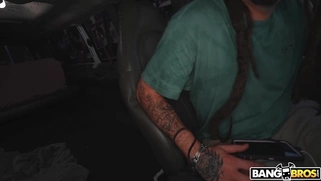 Dani Diaz is getting picked up outdoors