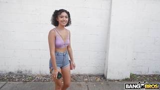 Dani Diaz is getting picked up outdoors