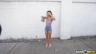 Dani Diaz is getting picked up outdoors