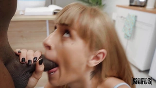 Angel Youngs is sucking huge black cock in POV