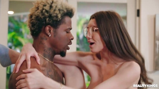 Maya Woulfe gets her trimmed pussy drilled by huge black cock