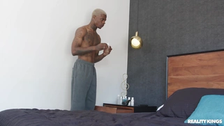 Alexis Fawx is sucking Damion Dayski's gargantuan black cock