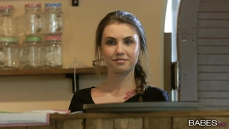 Elle Rose is sucking cock in the kitchen