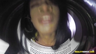 Brittney White gets fucked all over the washing machine