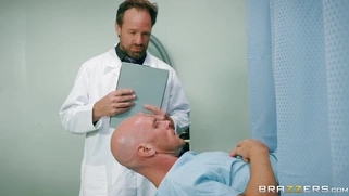 Cock hungry nurse Valentina Nappi sucks, strokes and titfucks his rod