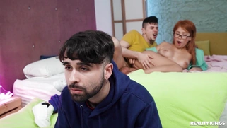 Marina Gold gets fucked behind her boyfriend's back