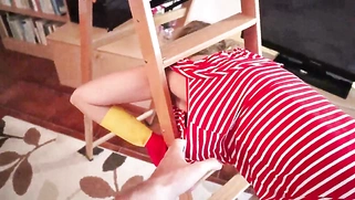 Amateur Milf Maid Stuck In Ladder Big Butt Banged