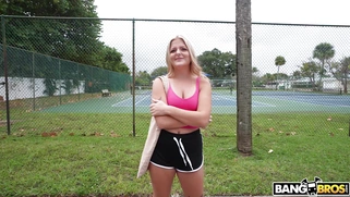 Jill Taylor is getting picked up outdoors