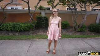 Stella Chiyoki gets picked up outdoors