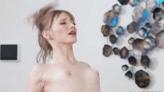 Melody Marks rides BBC on massage table