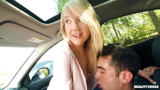 Blonde Ann Joy rides Mark Zane's hard cock