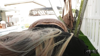 Krissy Knight is sucking cock in POV poolside