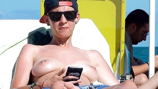 Natural tits nudist teen relaxing and showing tight ass