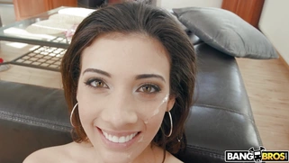 Emily Pink gets facialed after anal fucking