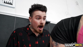 Joanna Angel is sucking Logan Xander next to his [censored] GF