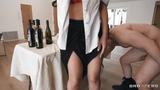 Alexa Payne rides hard prick with her shaved pussy