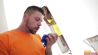 Ebony Mystique gets her pussy licked by Angelo Godshack