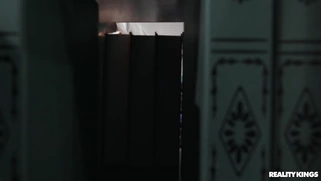 Christina Savoy gives blowjob to Diego Perez in the library