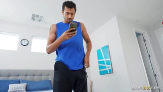 Demi Sutra on her knees is sucking black monster cock