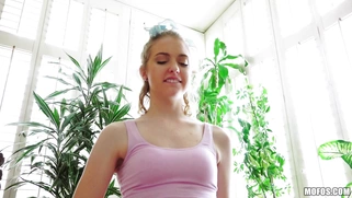 Small titted Chloe Couture rides cock in POV